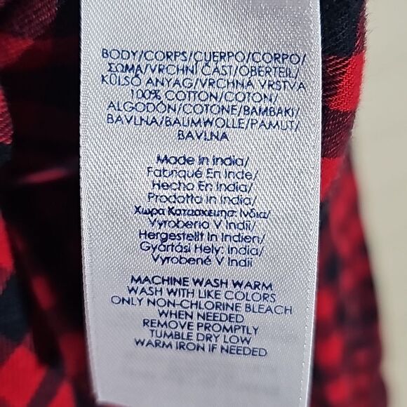 Men's Shirt by Chaps Button Front Red Black Size XXL - Picture 3 of 6